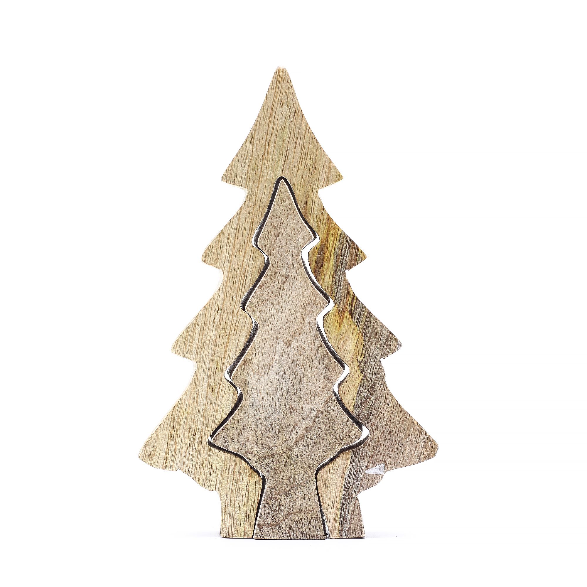 Perdido en el Bosque - Decoración de madera con un pequeño árbol dentro de un árbol - 15x10 cm