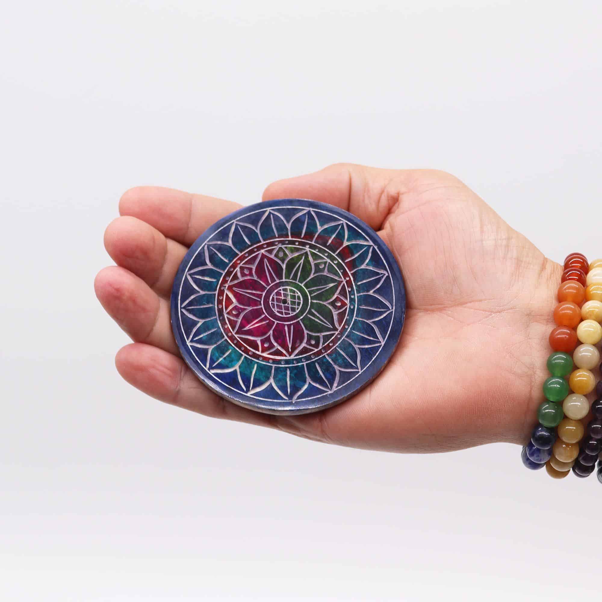 Porta-incienso Disco de Esteatita 8cm - Loto en Loto - Imagen 3