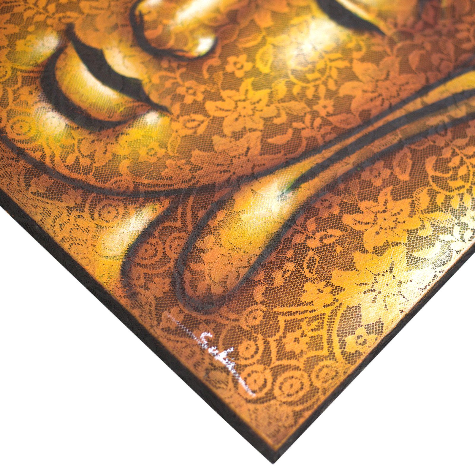 Cuadro de Buda - Detalle de Brocado en Oro - Imagen 5