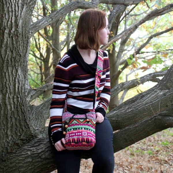 Tejido Jacquard - Mochila peq. Rosada - Imagen 2
