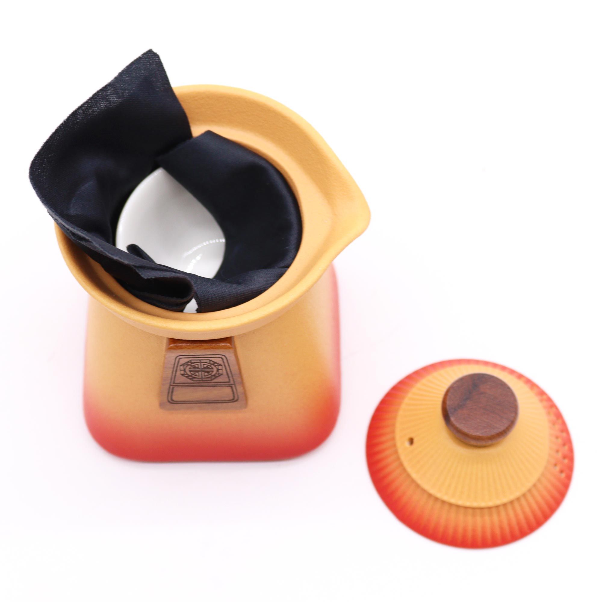 Juego de tetera Temple y tres tazas - Tierra Naranja - Imagen 3