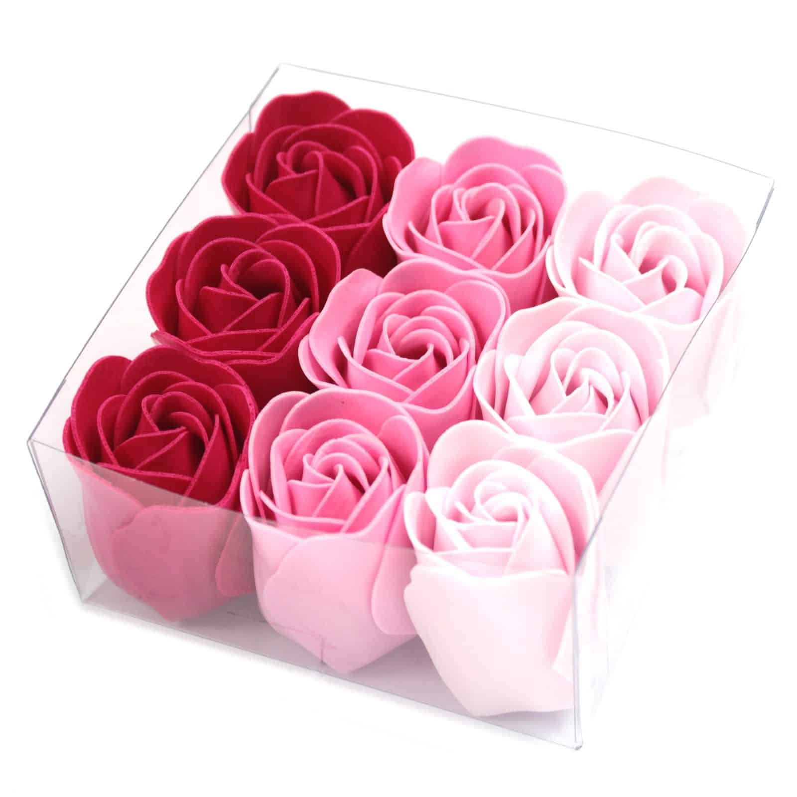 Set de 9 flores de Jabón - rosas rosa - Imagen 4