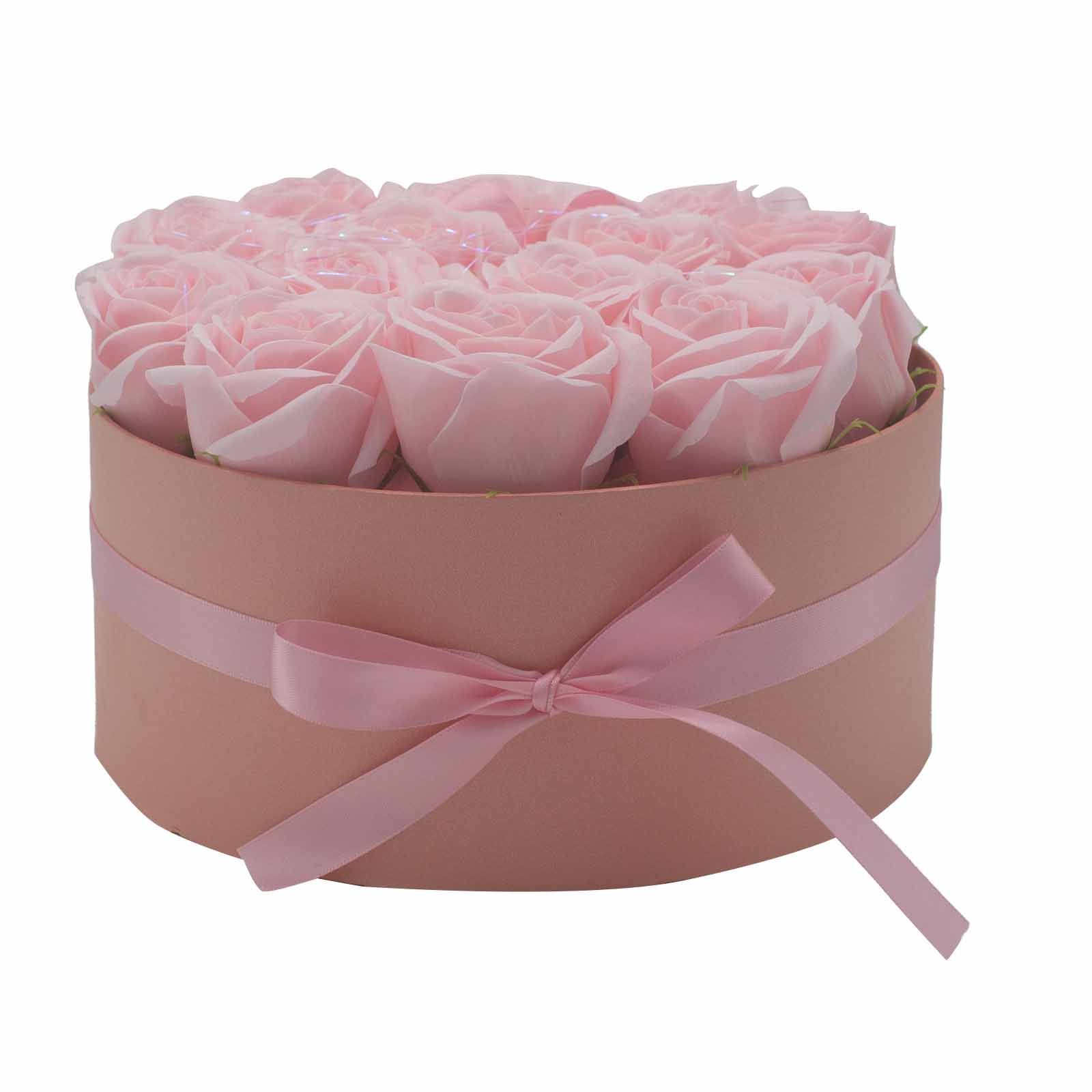Caja de Regalo - Flor de Jabón  14 Rosas Rosas - ronda - Imagen 2