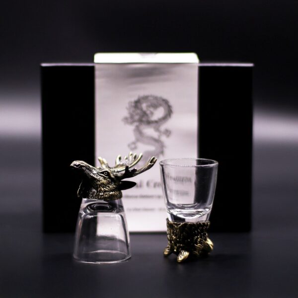 Conjunto regalo de 6 vasos de chupito (50 ml) - Criaturas Salvajes del Bosque - Bronce antiguo - Imagen 10