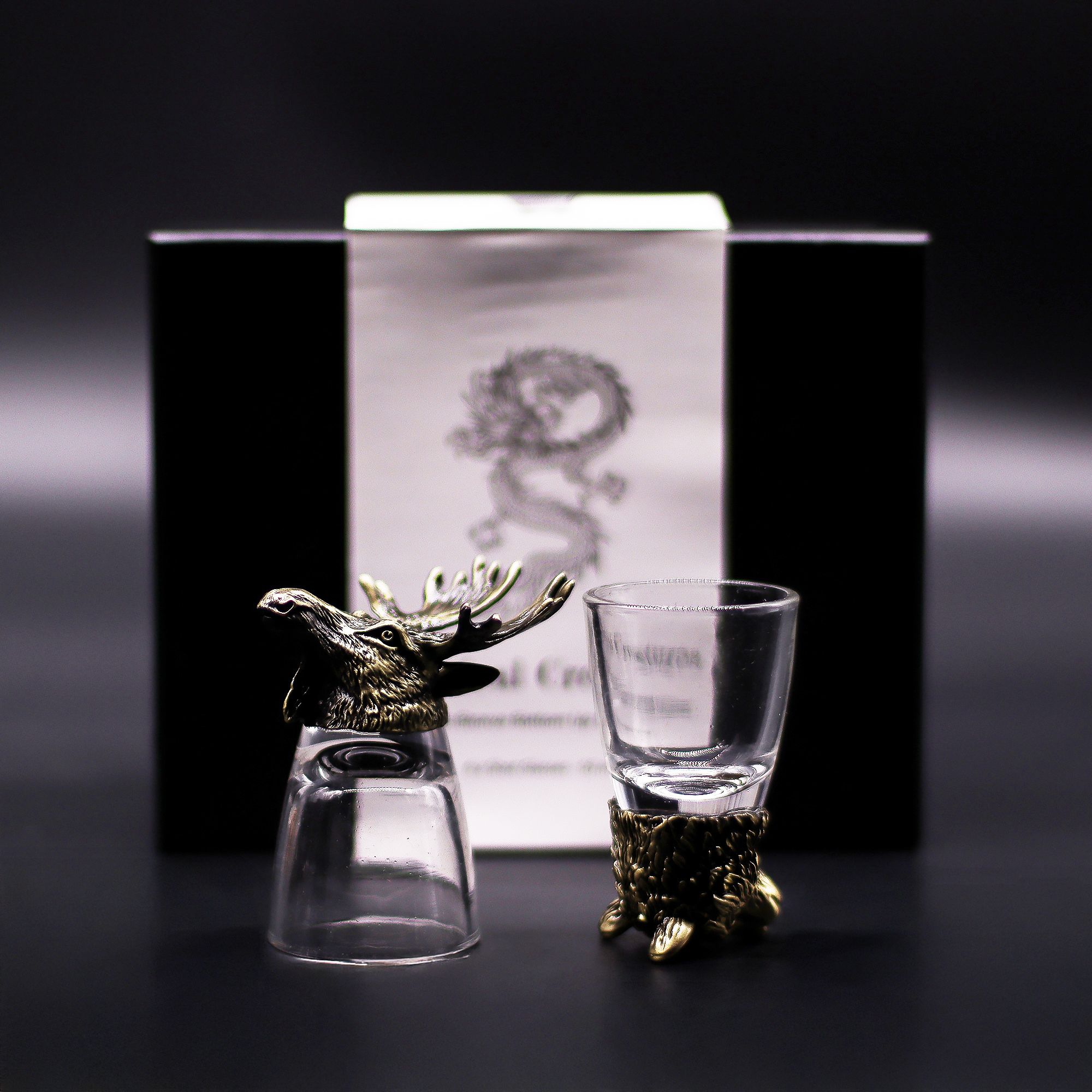 Conjunto regalo de 6 vasos de chupito (50 ml) - Criaturas Salvajes del Bosque - Bronce antiguo - Imagen 10