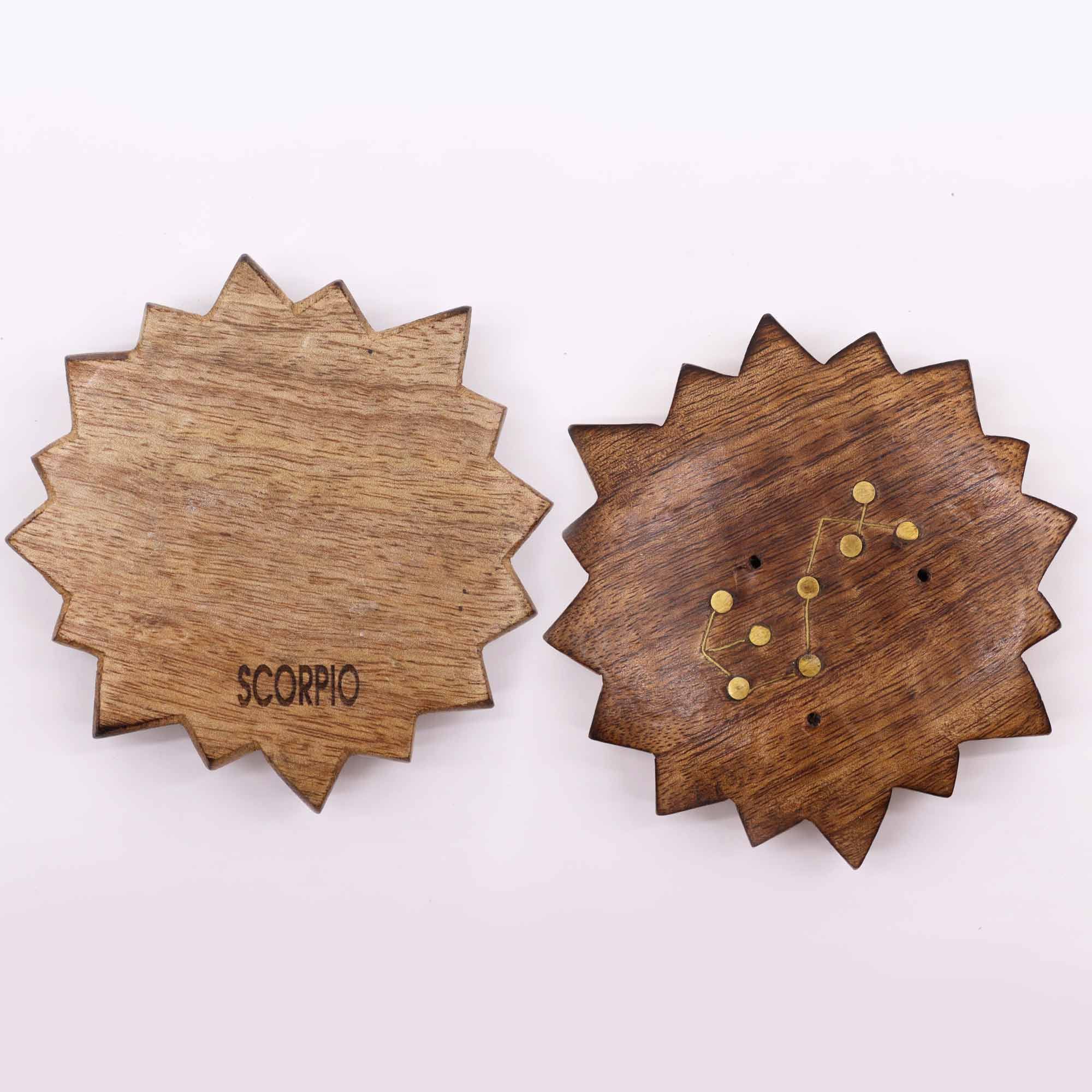 Quemador de incienso con signos del zodíaco de latón grabado - Sol - Imagen 5