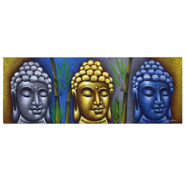 Cuadro de Buda - Tres Cabezas con Bambú - Imagen 5