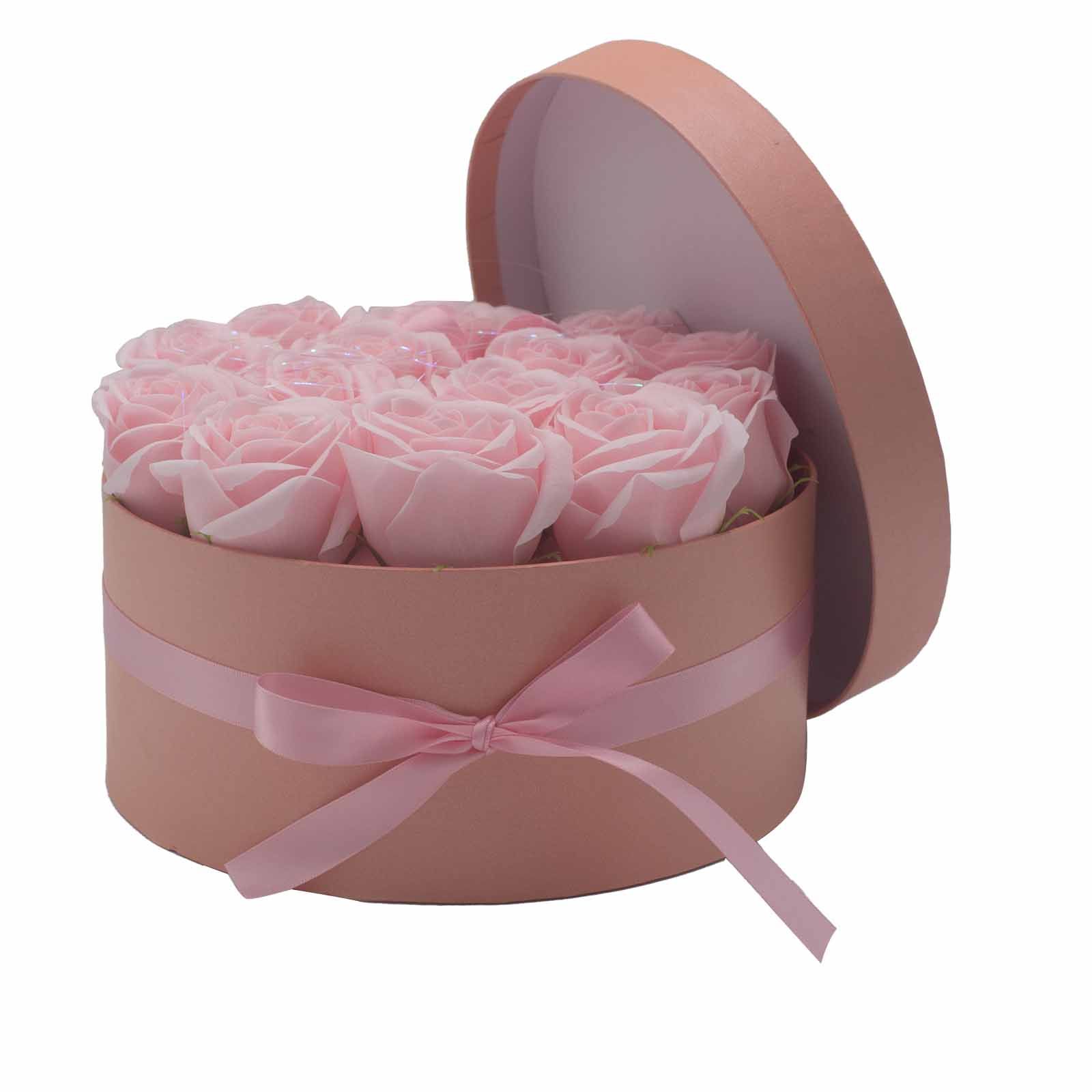 Caja de Regalo - Flor de Jabón  14 Rosas Rosas - ronda - Imagen 3