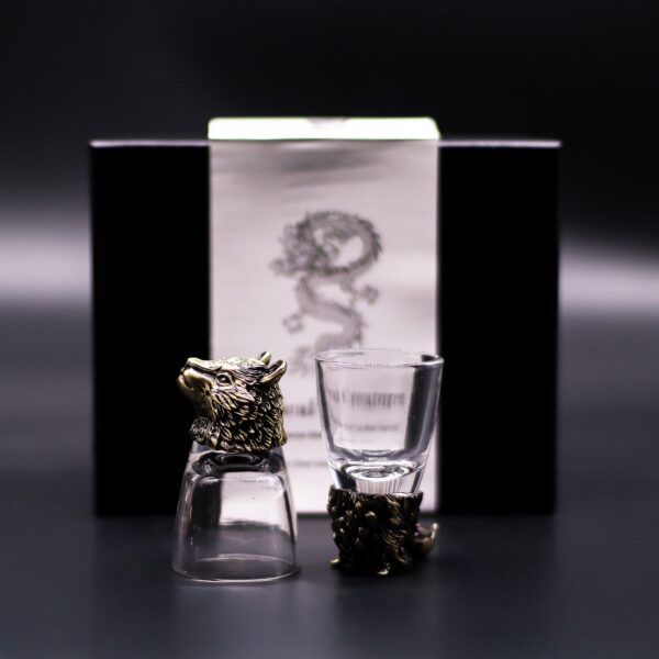 Conjunto regalo de 6 vasos de chupito (50 ml) - Criaturas Salvajes del Bosque - Bronce antiguo - Imagen 2