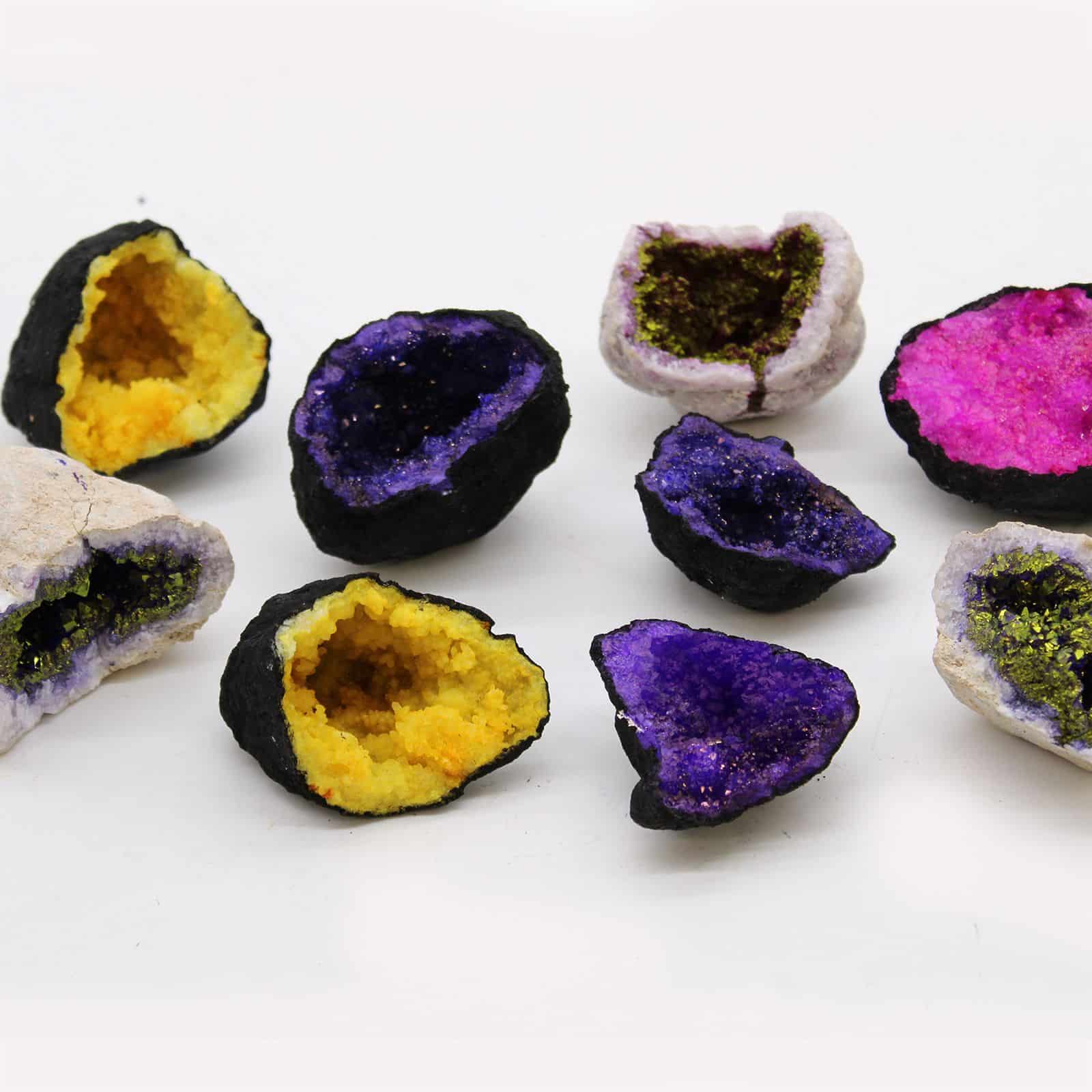 Geodas de calcita coloreada - Piedra Natural - Morado & Oro - Imagen 4