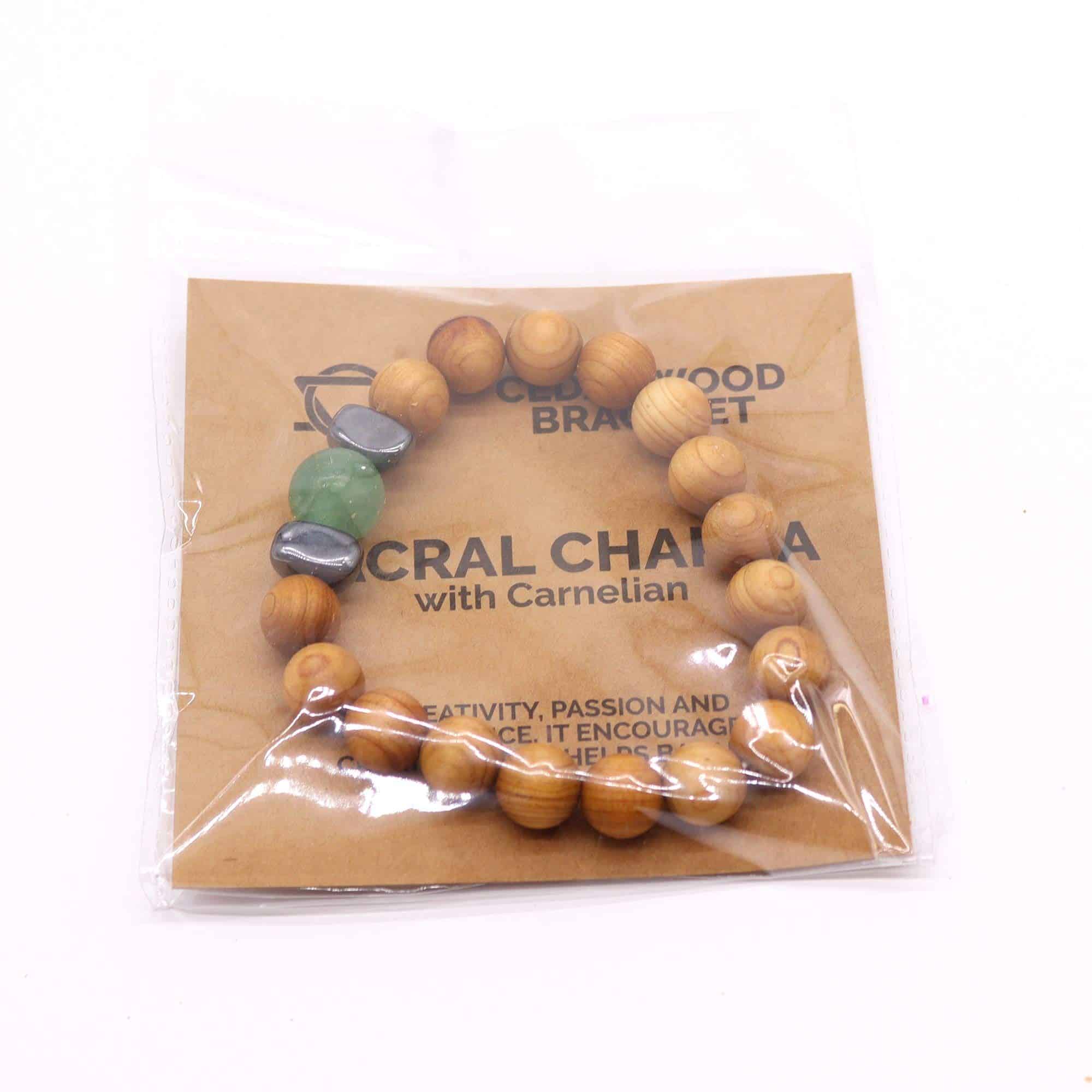 Pulsera de Cedro - Chakra Sacro - Aventurina Verde - Imagen 4