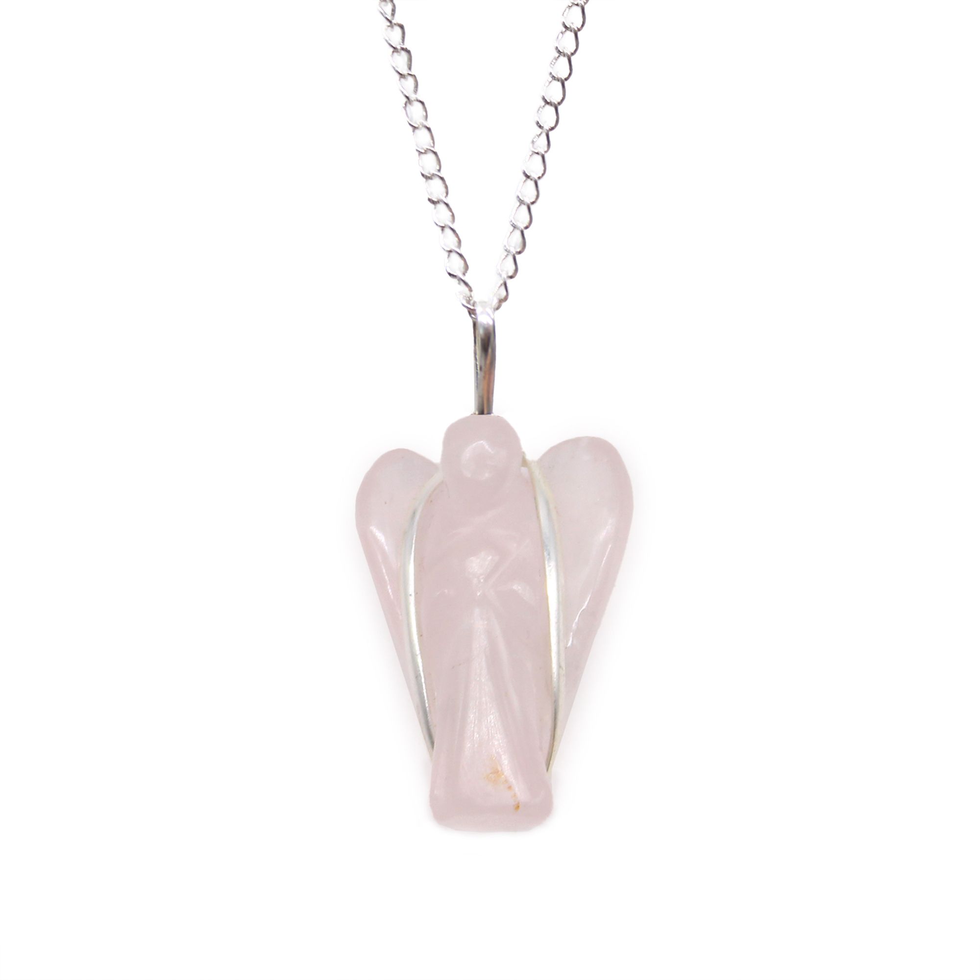 Colgante de ángel de la guarda con piedras preciosas - Cuarzo rosa - Imagen 5