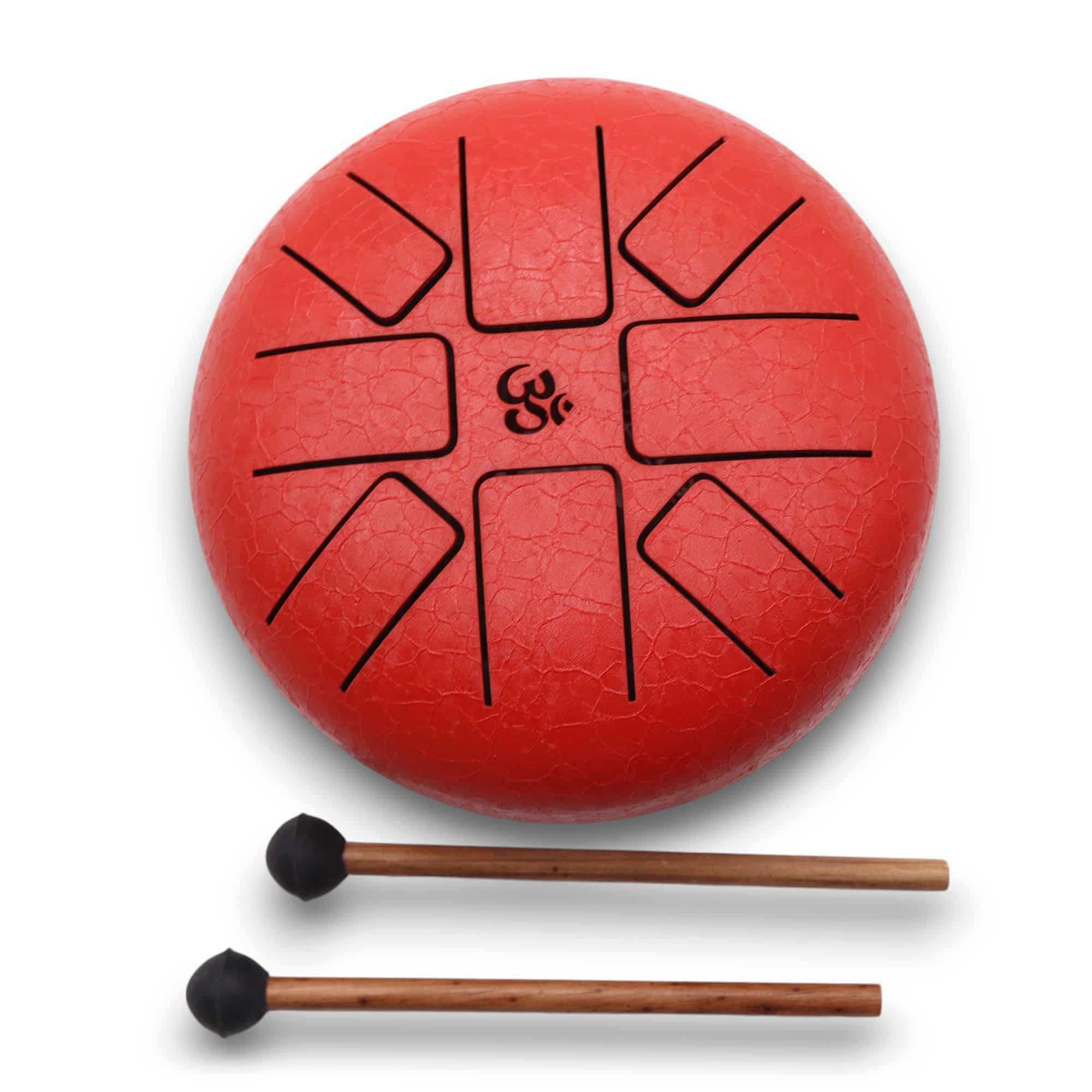 Tambor Hapi Om Rojo- 16cm - Imagen 4