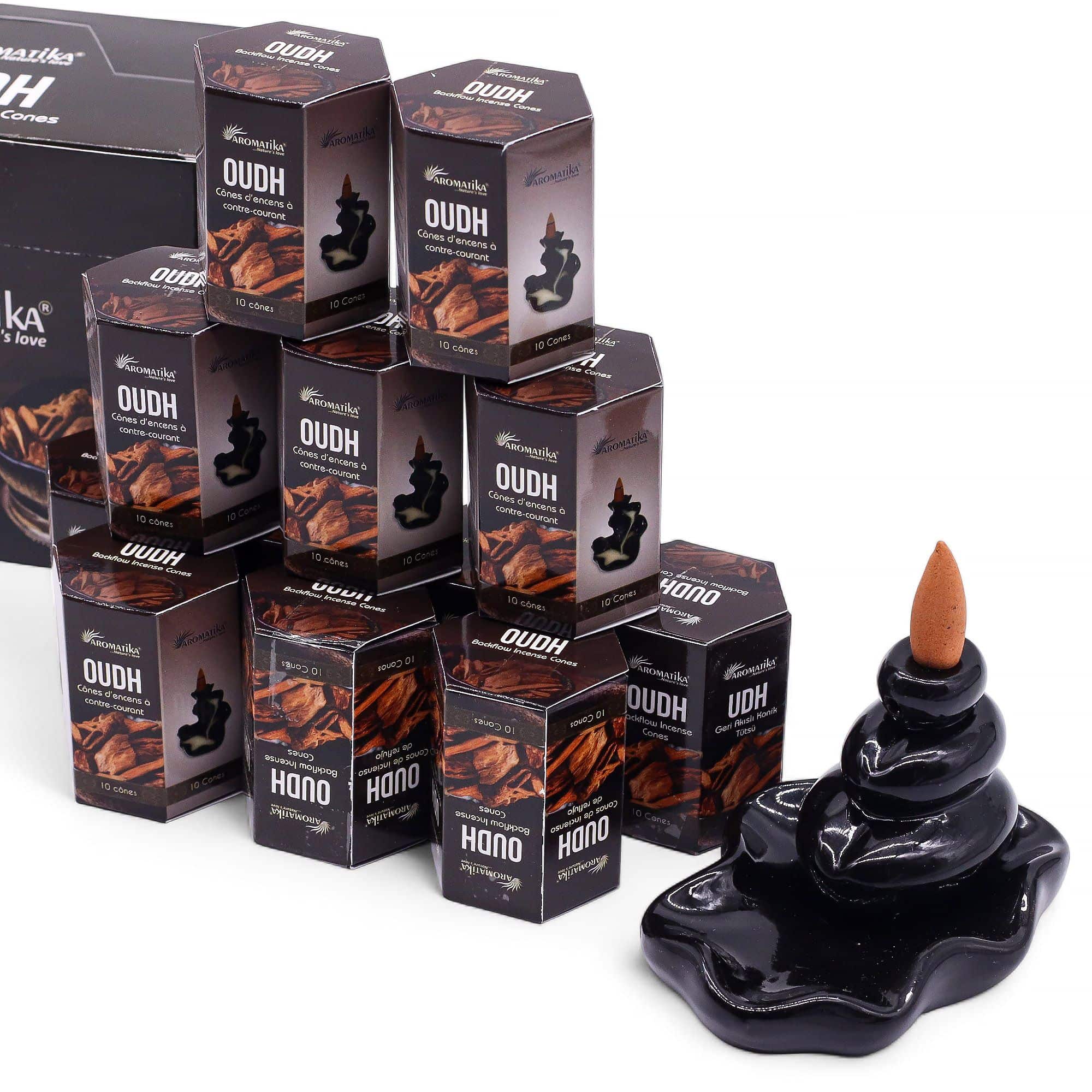 Paquete de 10 Incienso Masala Backflow - Oudh - Imagen 4