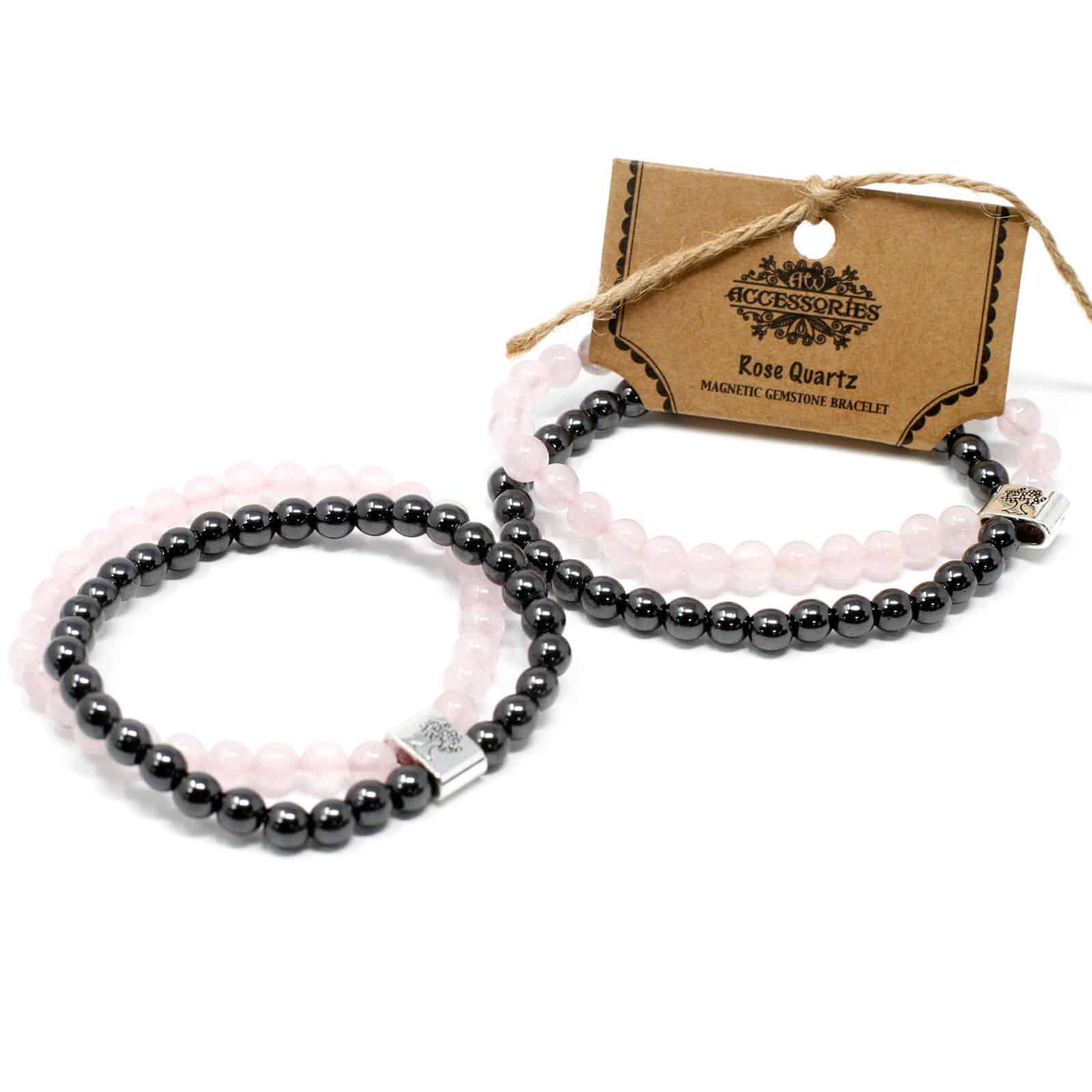 Pulsera de Piedras Preciosas Magnéticas - Cuarzo rosa - Imagen 3