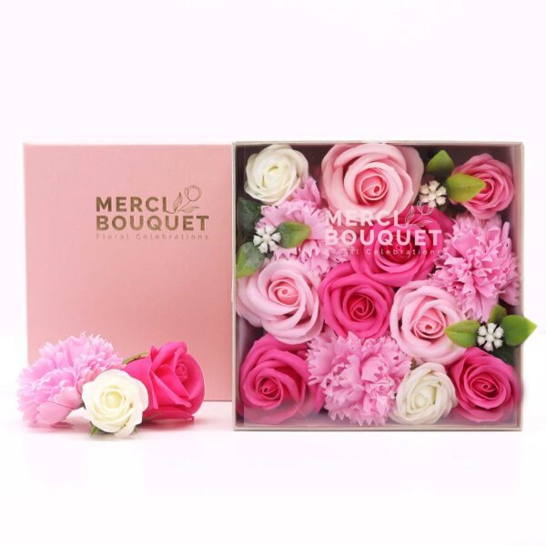 Caja Cuadrada - Baby Blessings - Rosas - Imagen 2