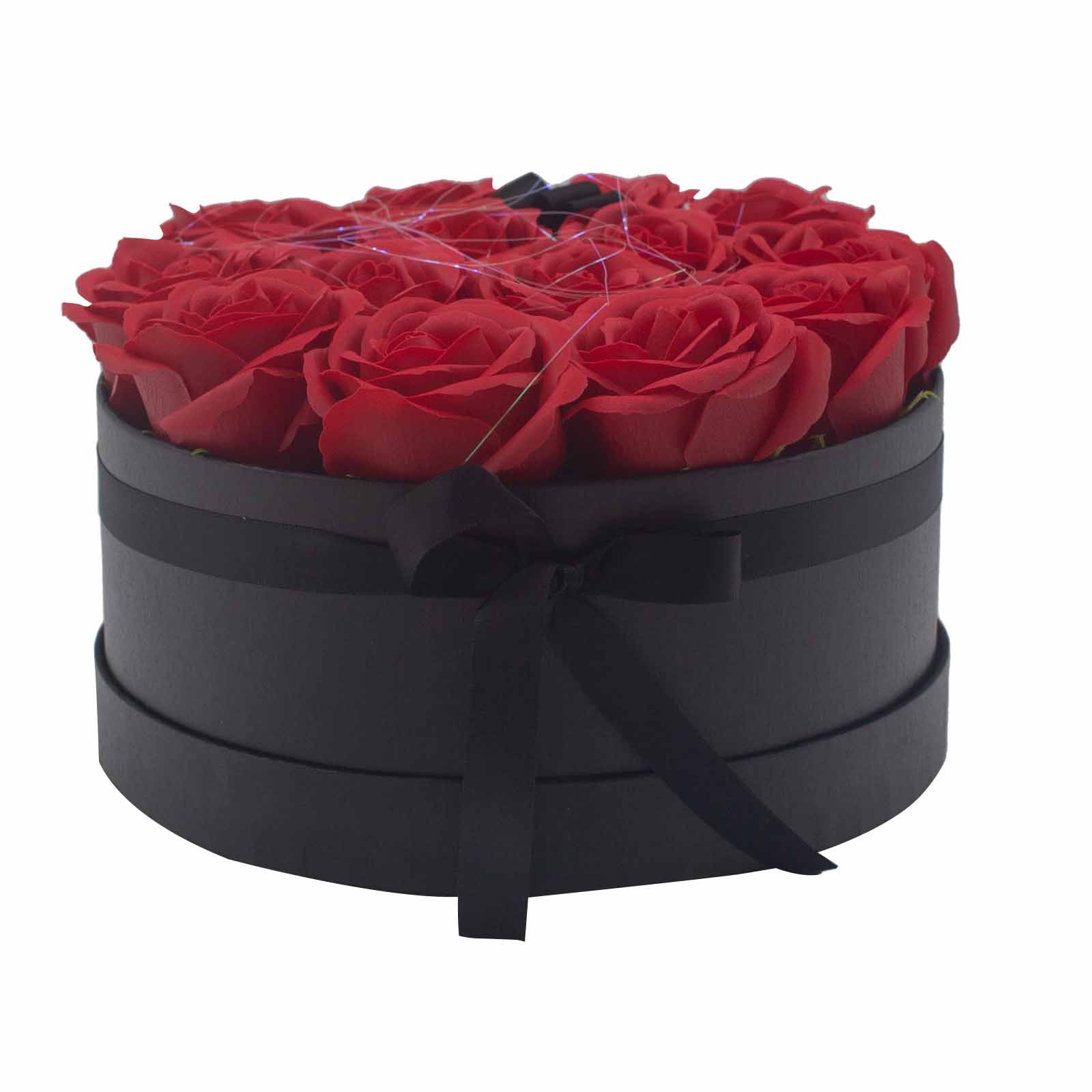 Caja de Regalo - Flor de Jabón  14 Rosas rojo - ronda - Imagen 3