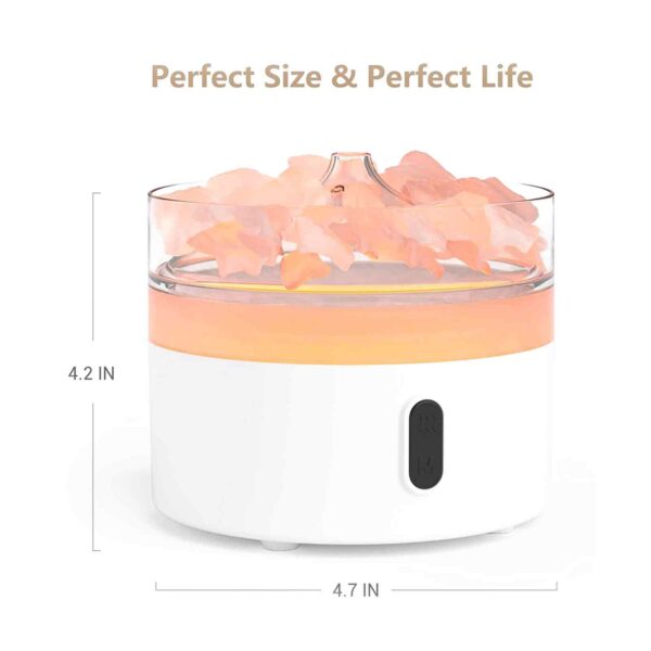 Difusor de Aroma de Sal del Himalaya - Luz Nocturna - USB-C - Efecto Llama (Sal incluida) - Imagen 4