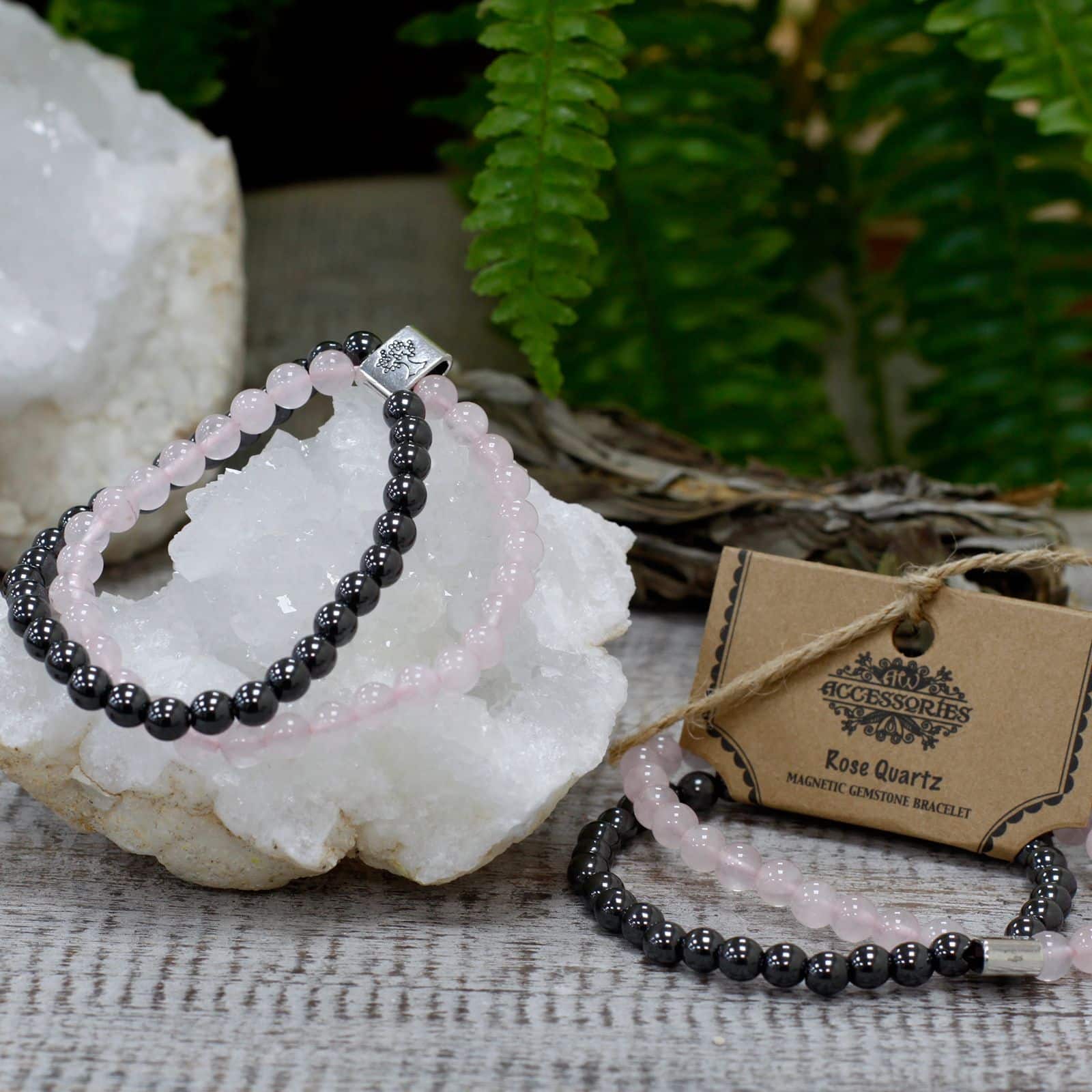 Pulsera de Piedras Preciosas Magnéticas - Cuarzo rosa - Imagen 4