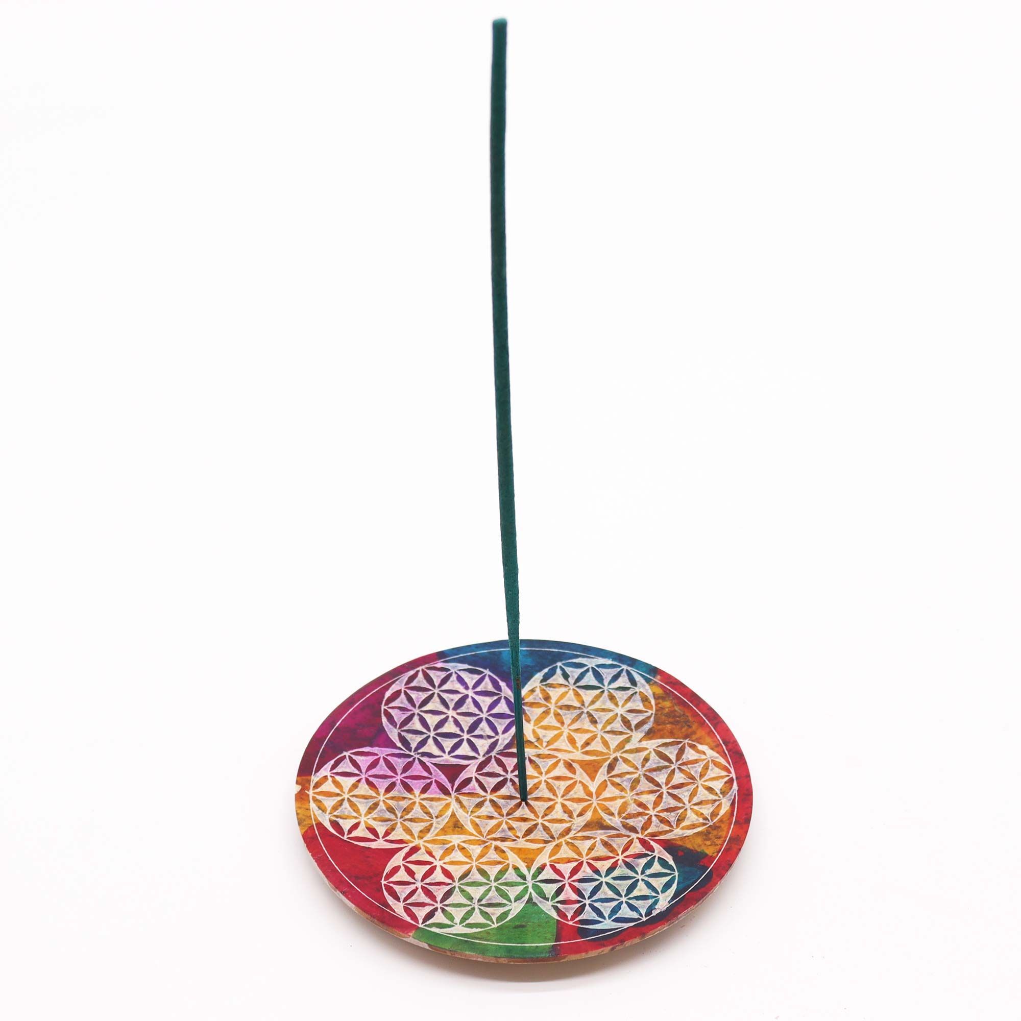 Porta-incienso Disco de Esteatita 12cm - 7 Flor de la Vida - Imagen 2
