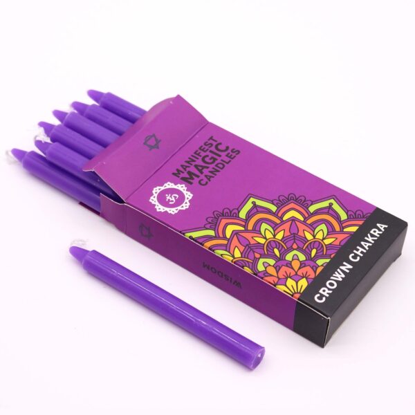 Velas Mágicas Manifest (paquete de 12) - Púrpura - Chakra de la Corona - Imagen 3