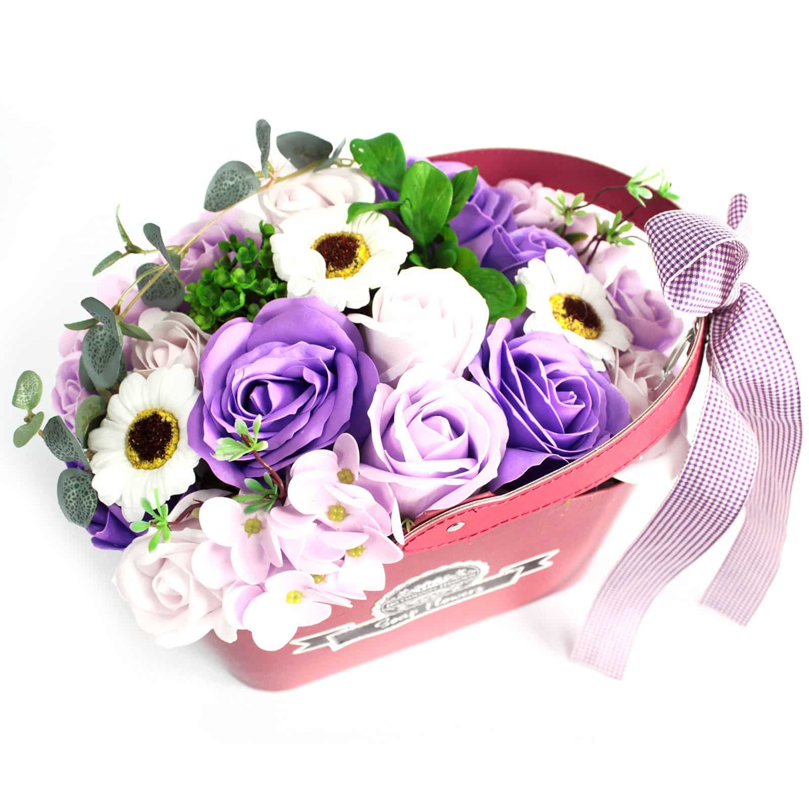 Cesta ramo de flores jabón - Lila - Imagen 3