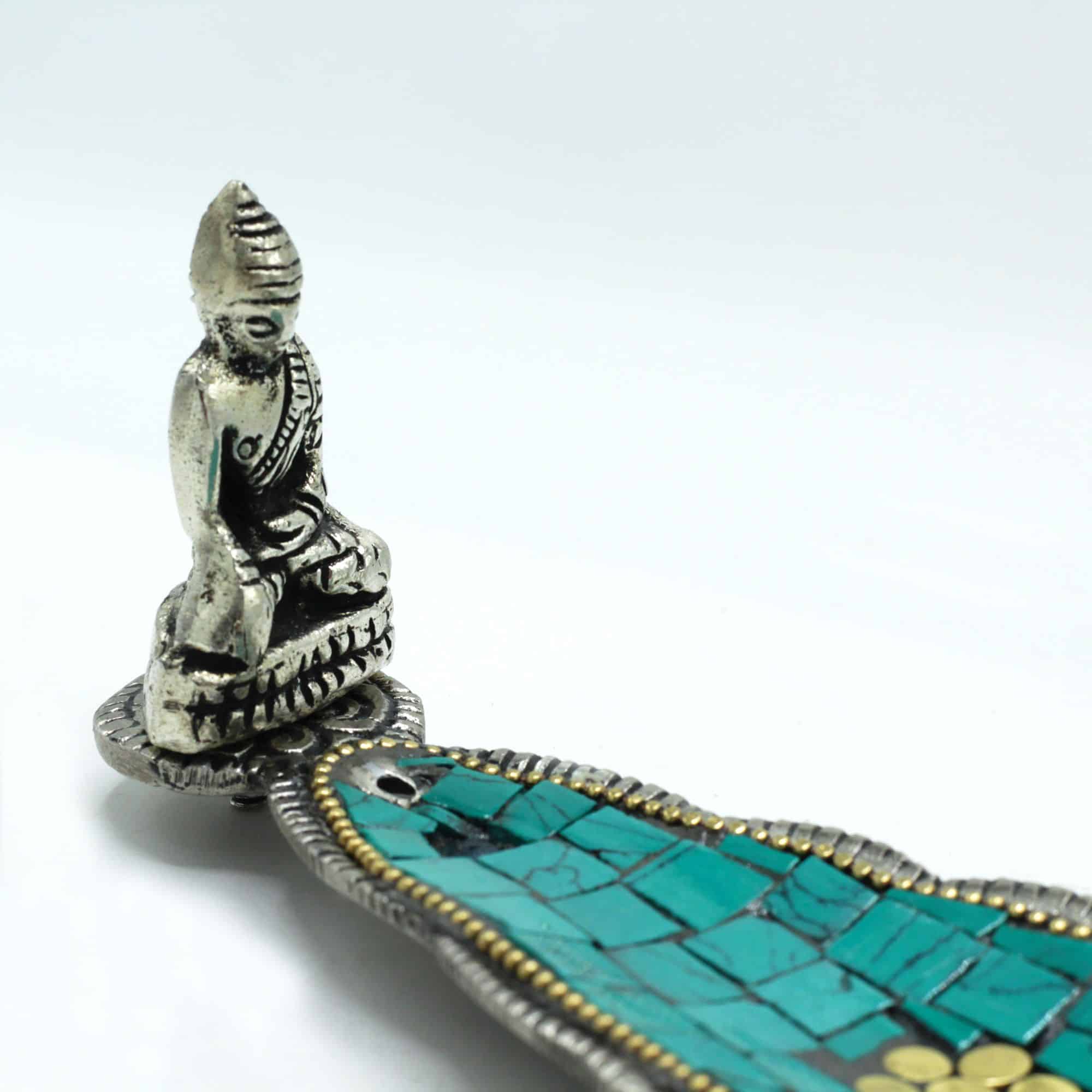 Portaincienso Decoración Tibetana Hoja Larga Buda - Imagen 4