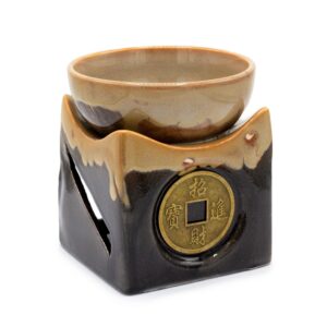 Quemador de aceite grande Moneda de la Suerte - Marrón