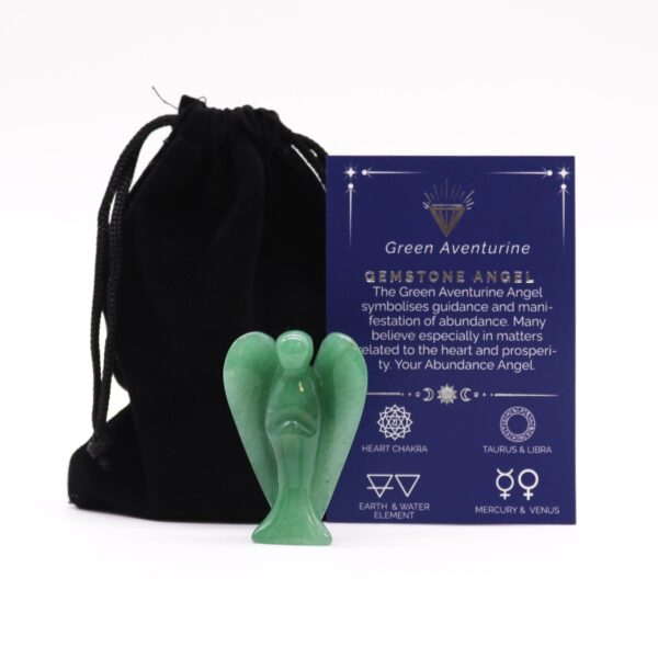 Ángel de piedra preciosa tallada a mano - Aventurina verde - Imagen 3