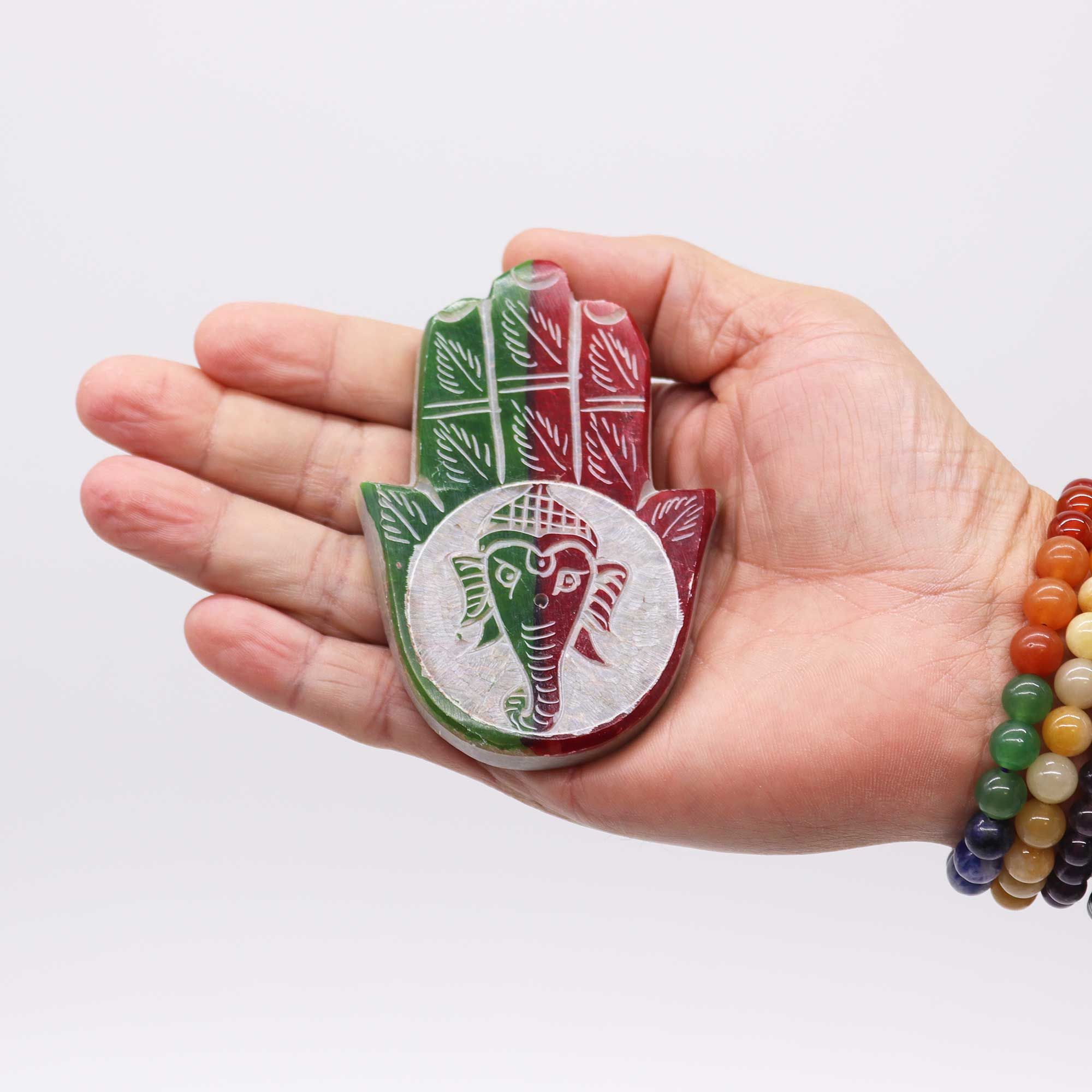 Porta-incienso Hamsa de esteatita 9x6cm -Ganesha - Imagen 2