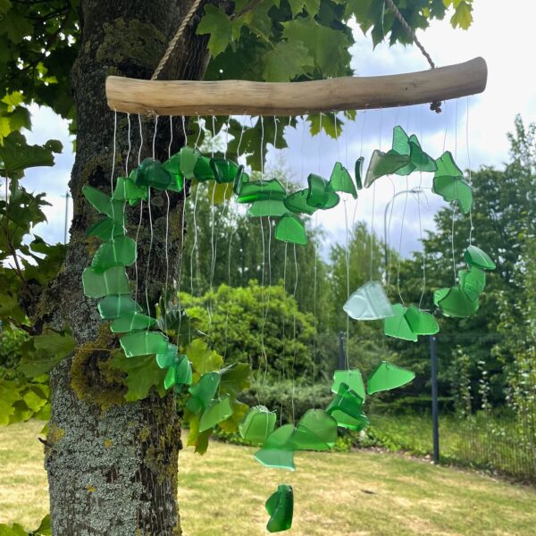 Carillón vidrio reciclado - Verde y Blanco - Imagen 3