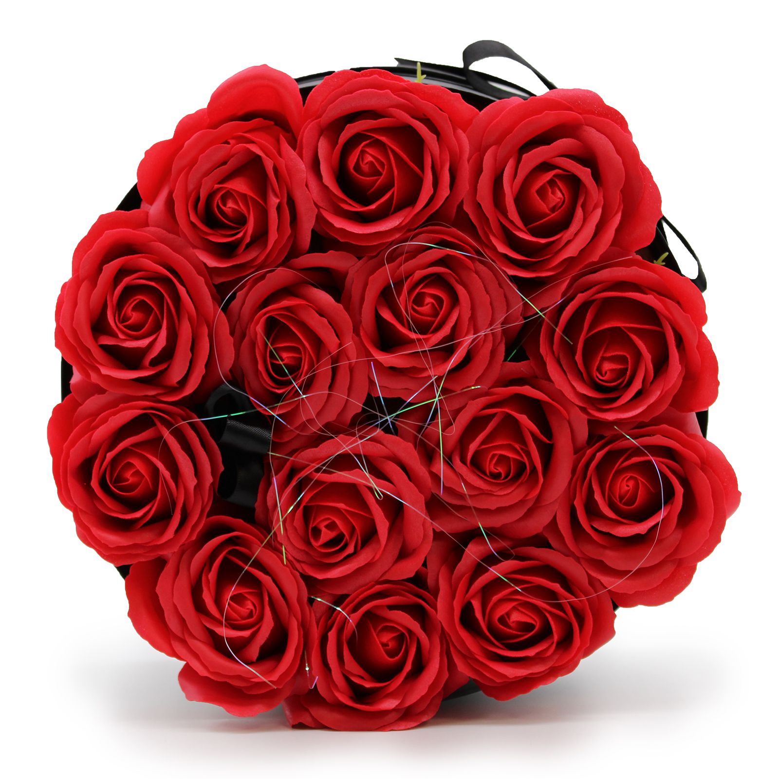 Caja de Regalo - Flor de Jabón  14 Rosas rojo - ronda - Imagen 6