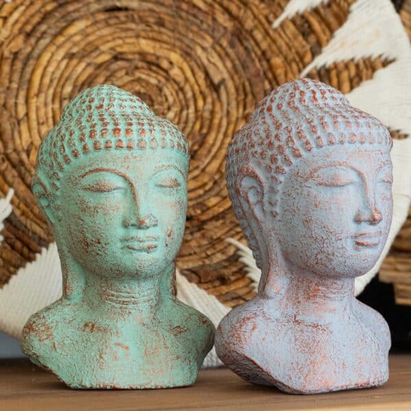 Cabeza de Buda Tranquilidad - Cobre verde - Imagen 4