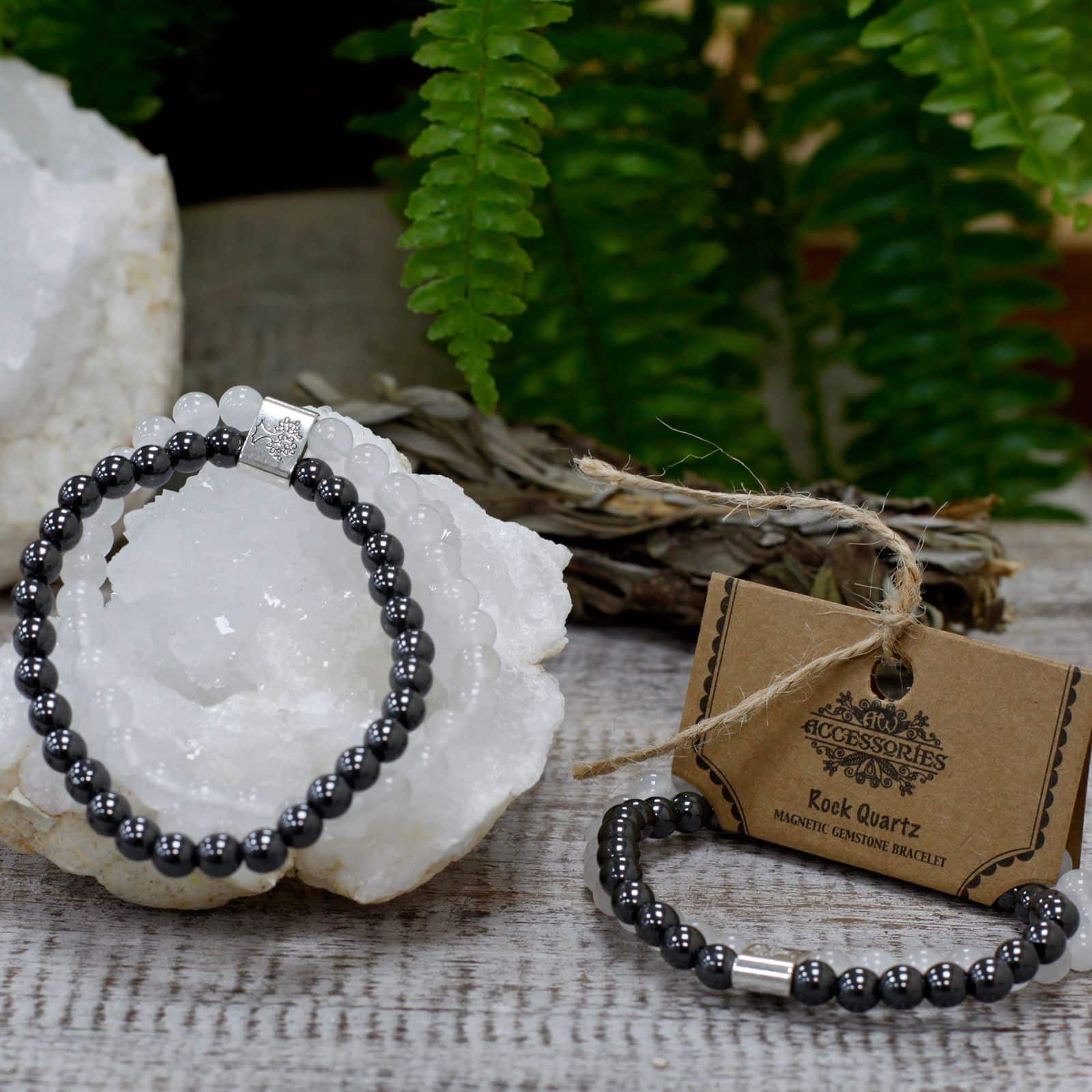 Pulsera de Piedras Preciosas Magnéticas - Cuarzo Blanco - Imagen 4