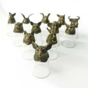 Vasos de chupito Bottom Up (25ml) - Bosque y Criaturas Místicas - Bronce Antiguo