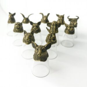 Vasos de chupito Bottom Up (25ml) - Bosque y Criaturas Místicas - Bronce Antiguo