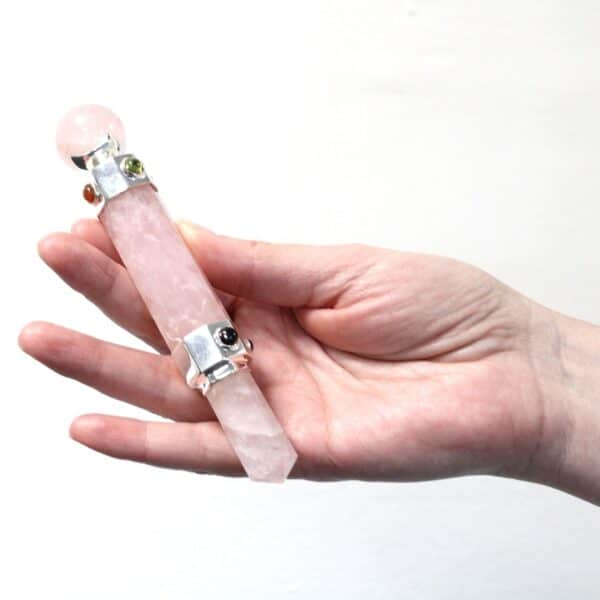 Varita Curativa de Cristal Hexgonal - 12 cm - Cuarzo de Roca - Imagen 2