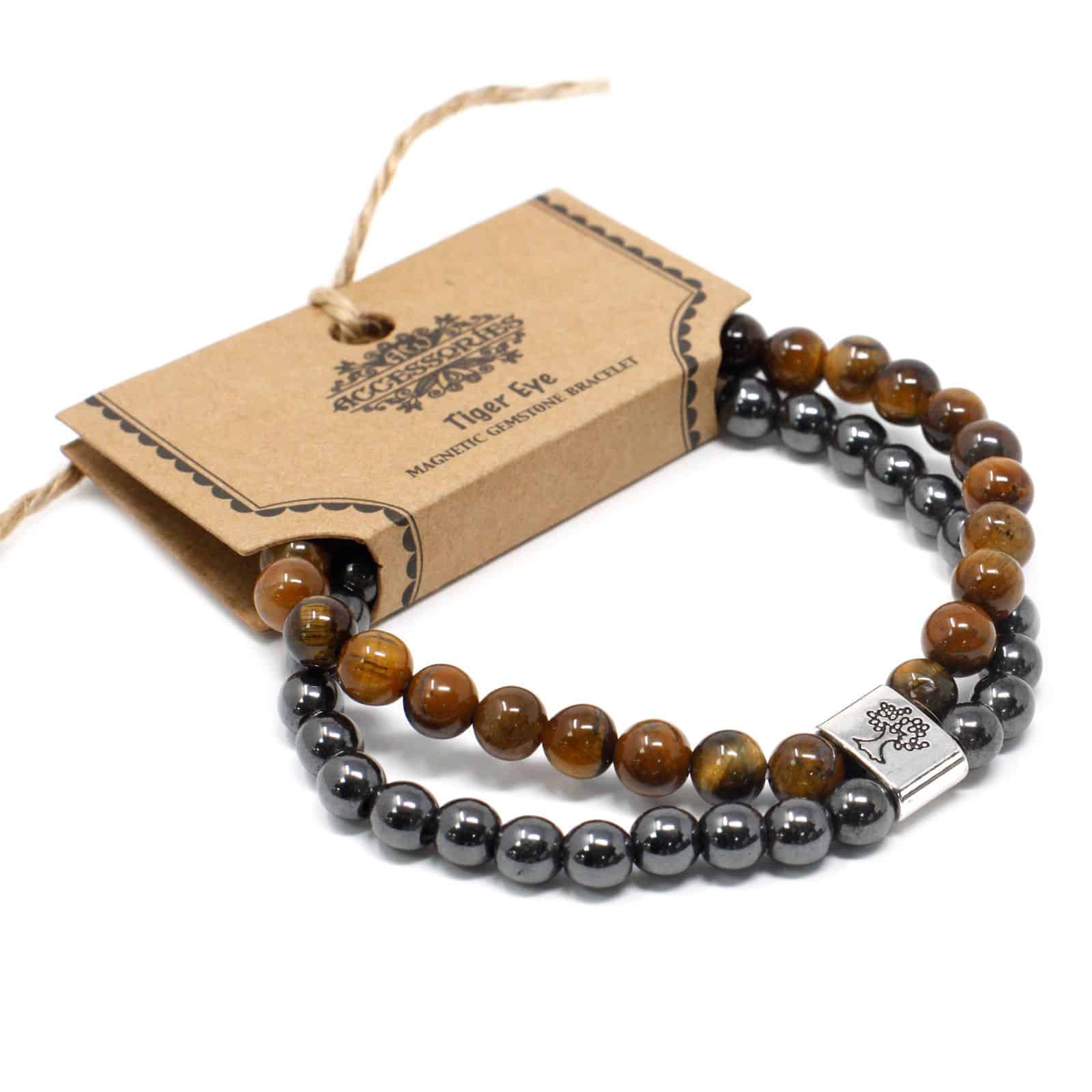 Pulsera de Piedras Preciosas Magnéticas - Ojo de Tigre - Imagen 2