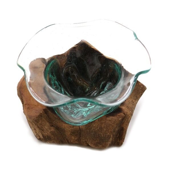 Cuenco de cristal fundido para dulces en madera - Imagen 6