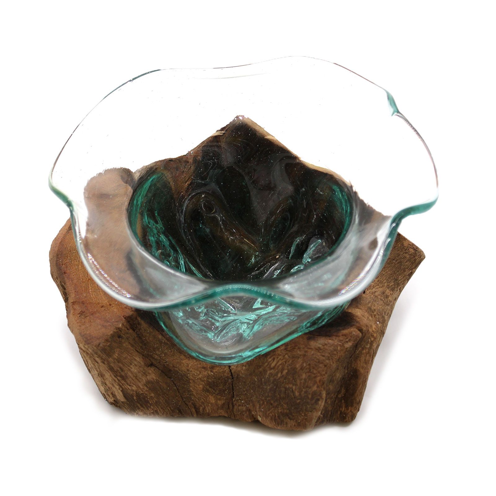 Cuenco de cristal fundido para dulces en madera - Imagen 6