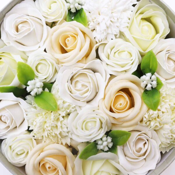Caja Redonda - Bendiciones de Boda - Blanco y Marfil - Imagen 4