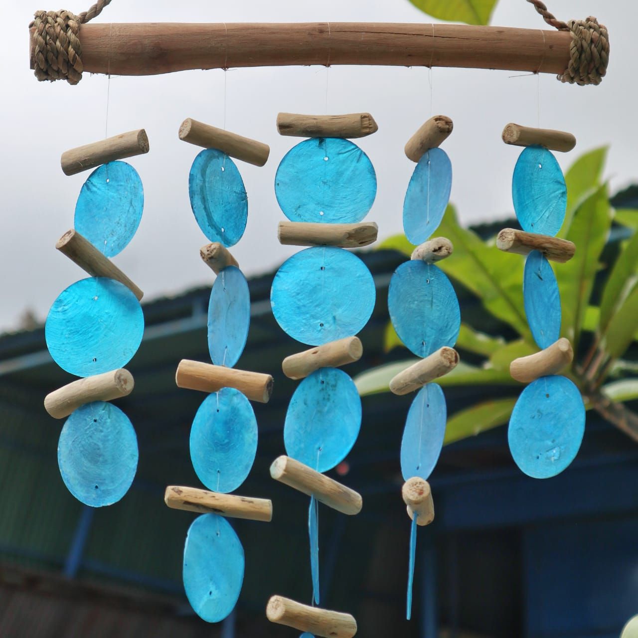Carillón de madera flotante - Azul - Imagen 4