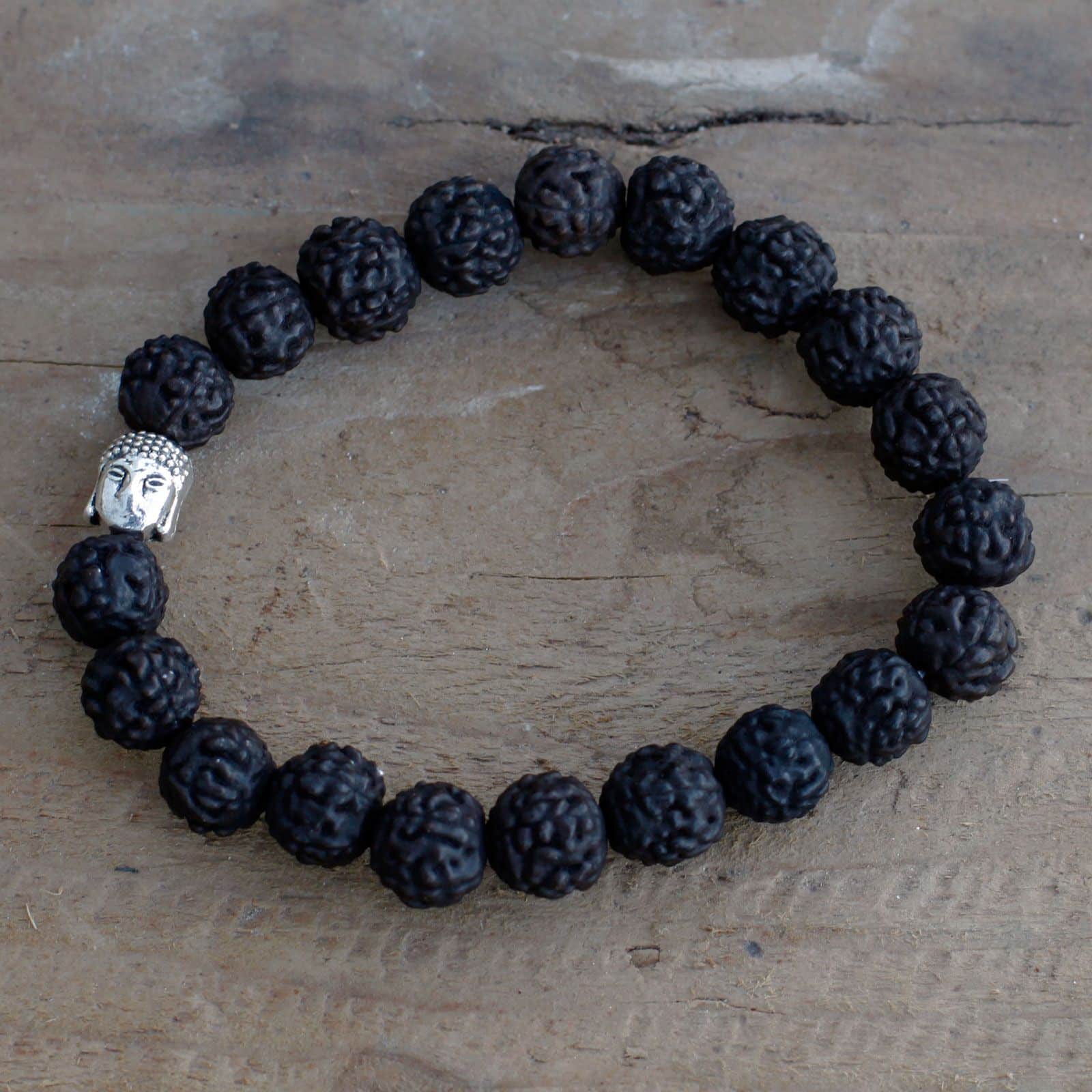 Rudraksha Brazalete de Buda Japa Mala - Oscuro - Imagen 3