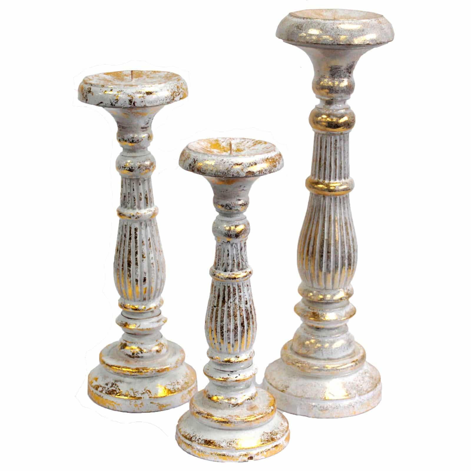 Soporte de vela mediano - oro blanco - Imagen 2