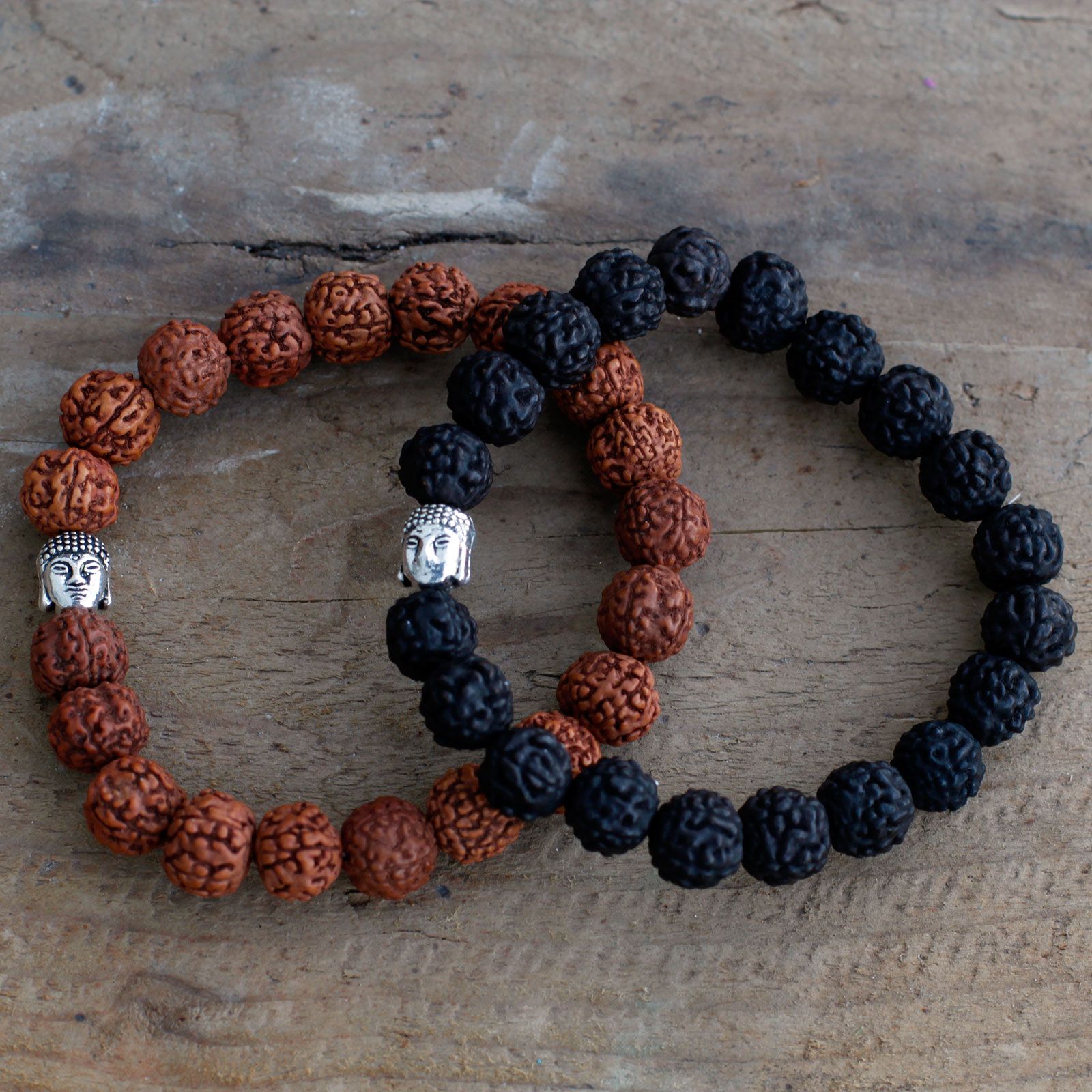 Rudraksha Brazalete de Buda Japa Mala - Oscuro - Imagen 4
