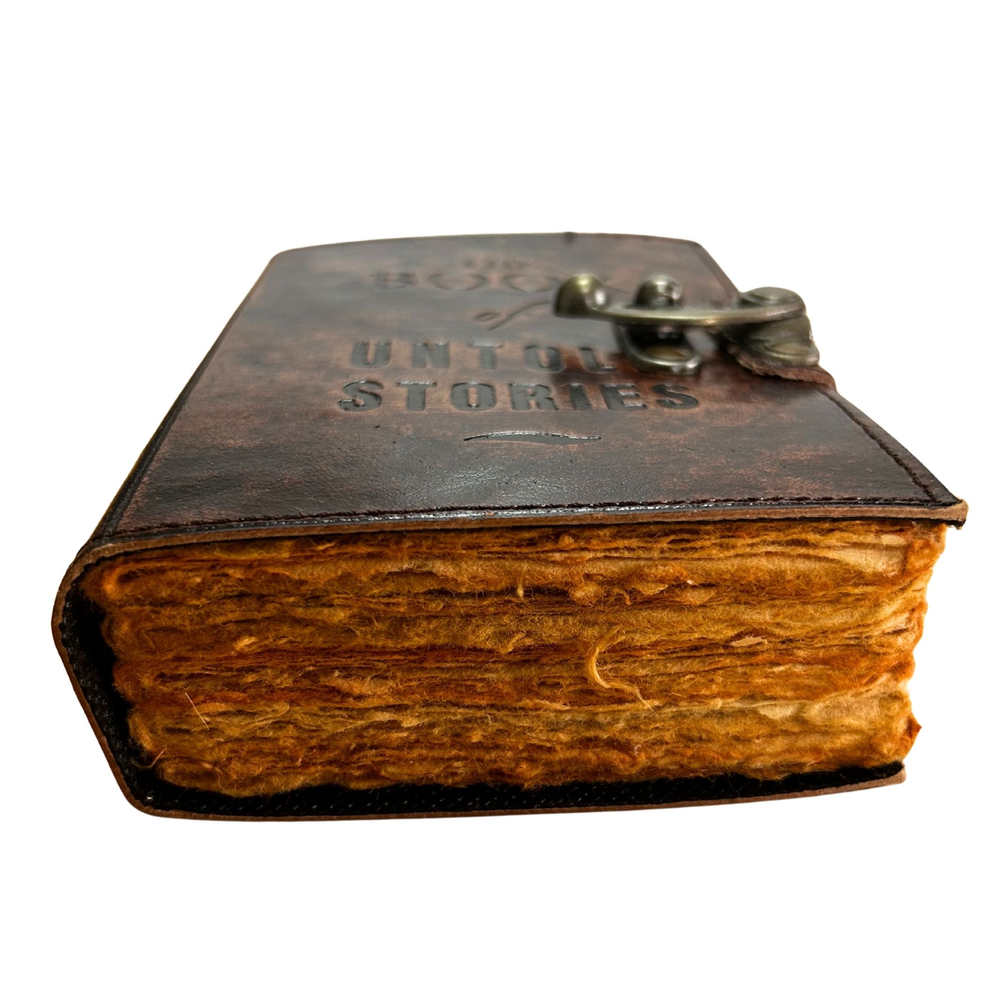 Cuaderno de cuero grueso con borde deckle – El libro de historias no contadas – 15x10 cm - Imagen 3