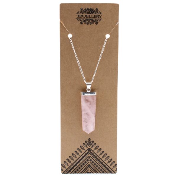 Colgante Plano de Piedras Preciosas - Cuarzo Rosa - Imagen 7