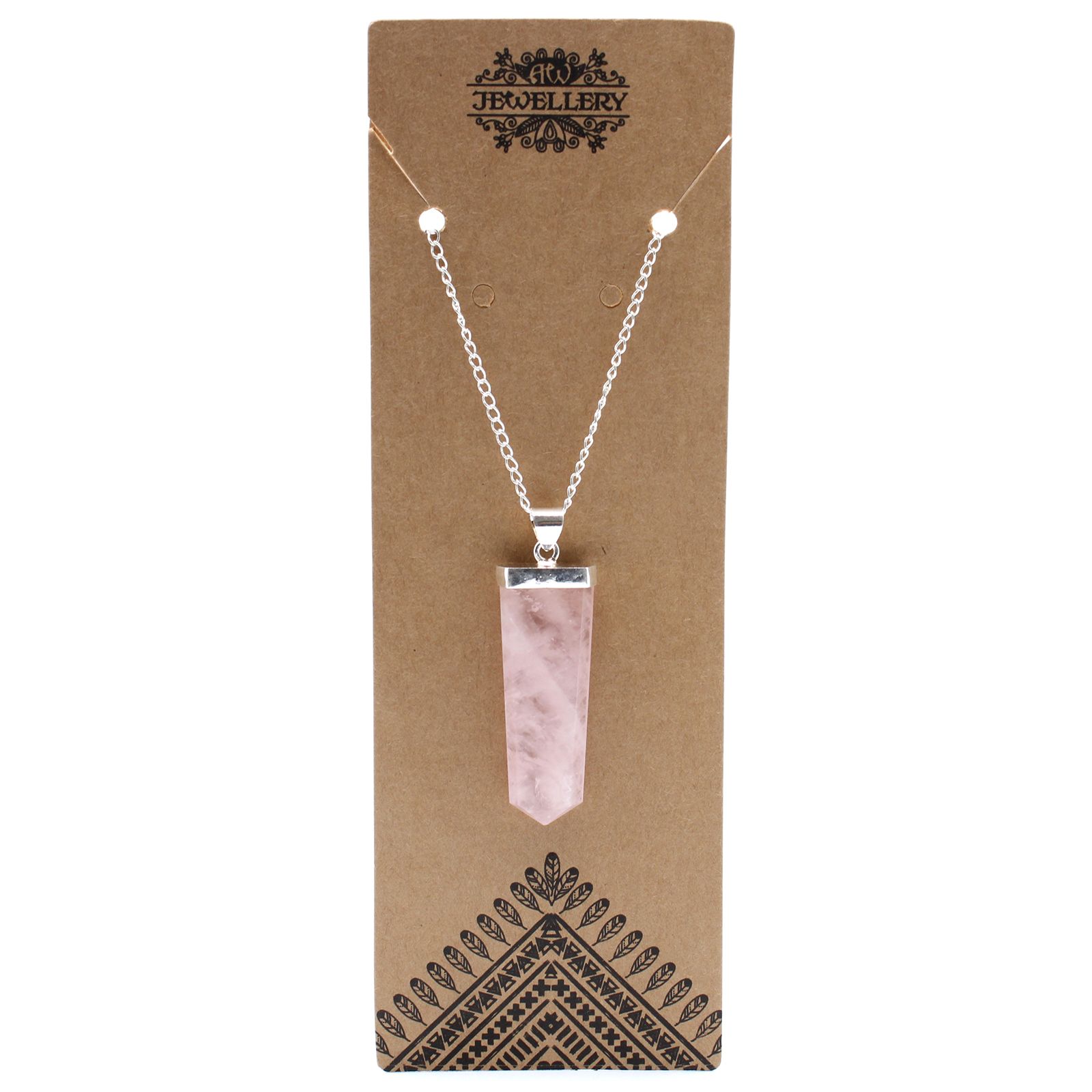 Colgante Plano de Piedras Preciosas - Cuarzo Rosa - Imagen 7