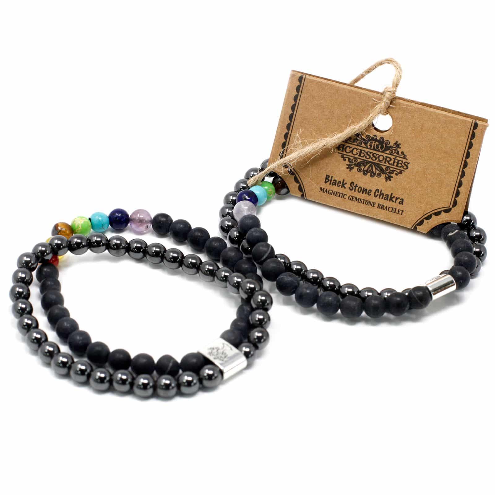 Pulsera de Piedras Preciosas Magnéticas - Chakra Piedra Negra - Imagen 3