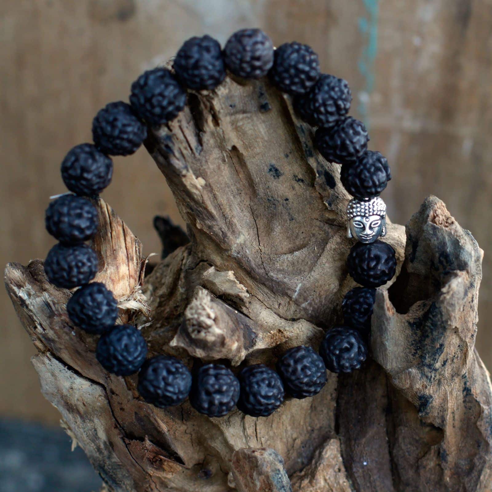 Rudraksha Brazalete de Buda Japa Mala - Oscuro - Imagen 5